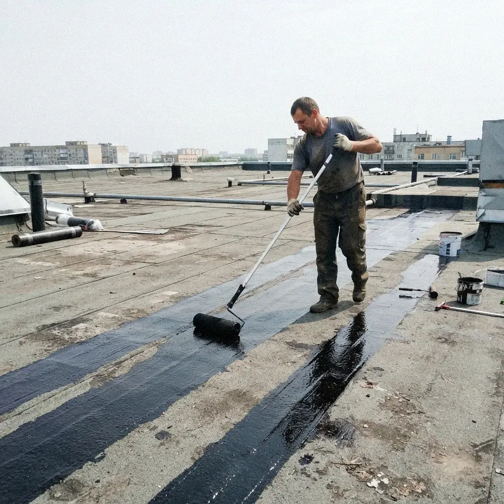 Low-Slope Rolled Roofing roof damage in Bellevue, WA